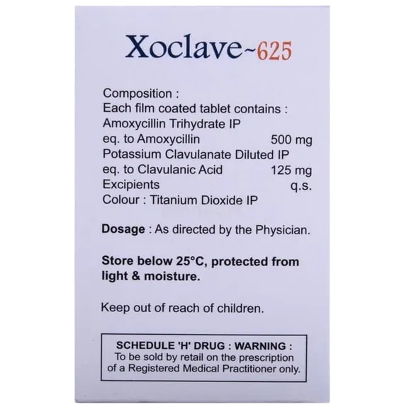 xoclave 625mg tablet 10's